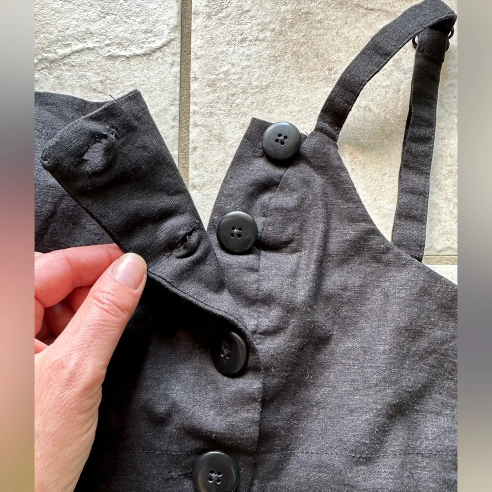 Urban Outfitters Linen Blend Button Up Crop Top Medium NWT '90s Square N… - Picture 2 of 7